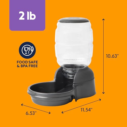 Petmate Replendish Automatic Dog Feeder Gravity Pet Treat Dispenser with Microban Protection Base, Wide Mouth Bowl, 100% BPA Free - 2 lb - size: Small