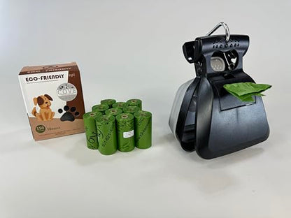 Pet Genie Waste Management Kit - Includes Tall Waste Scoop & Portable Clamshell Scoop with Bag Dispenser for Effortless Pet Waste Cleanup|Double Bagging Options | Efficient Pet Waste Disposal System. - size: Basic