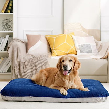 Magic Dog Super Soft Medium Dog Bed, 32 Inches Orthopedic Foam Pet Beds with Anti Slip Bottom, Dog Sleeping Mattress with Removable and Washable Cover, Blue M,32'' X 24'' X 3'' - color: Blue, size: 32.0"L x 24.0"W x 3.0"Th