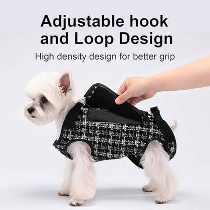 Wakytu Dog Lift Harness Dog Carrier Sling for Small Dogs & Cats,S | stylish puppy sling carrier with handle & pocket,adjustable leash,walking & travel - color: 2.0 Black, size: Small(4-8 LBS)