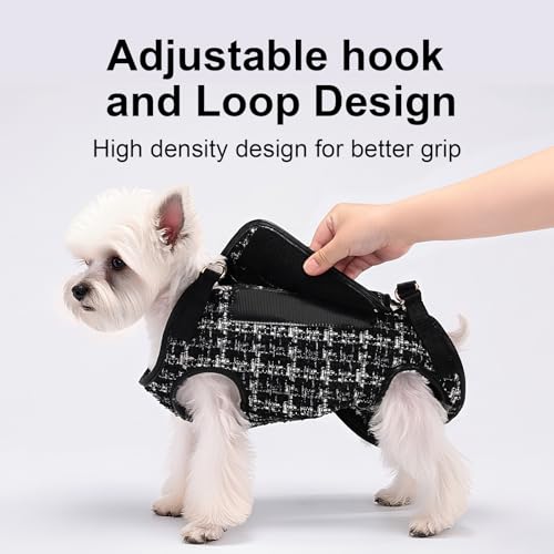 Wakytu Dog Lift Harness Dog Carrier Sling for Small Dogs & Cats,M | stylish puppy sling carrier with handle & pocket,adjustable leash,walking & travel - color: 2.0 Black, size: Medium(8-13 LBS)
