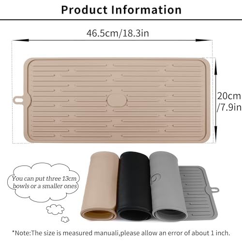 Ptlom Pet Placemat for Dog and Cat, Anti-Slip Waterproof Dogs Feeding Mat Prevent Food and Water Overflow, Bowl Mats Suitable for Medium and Small Pets, Taupe, Silicone - color: Taupe