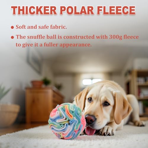 Ablechien Snuffle Ball for Dogs, Puppy Treat Toy, Interactive Foraging Puzzle Ball Toy, Enrichment Toys for Large Dogs, Sniffle Interactive Treat Balls - color: Chromatic