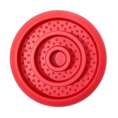 Slow Feeder Lick Mat for Dogs - Keep Them Busy - Natural Rubber Dog Frozen Treat Toys - Durable Interactive Enrichment Toys - Licking Dish for Dog De-Stressing, Red - color: Red