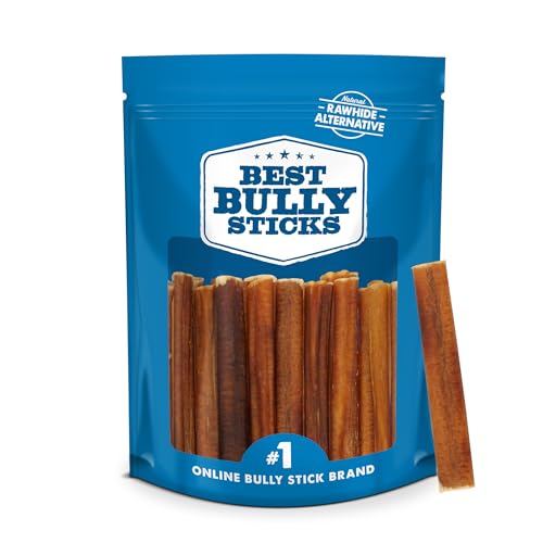 Best Bully Sticks 4 Inch Bully Sticks for Dogs - 8 oz (Pack of 1) - Natural Grass-Fed Dog Treats Small Breed, Grain and Rawhide-Free, Perfect for Small or Young Canines