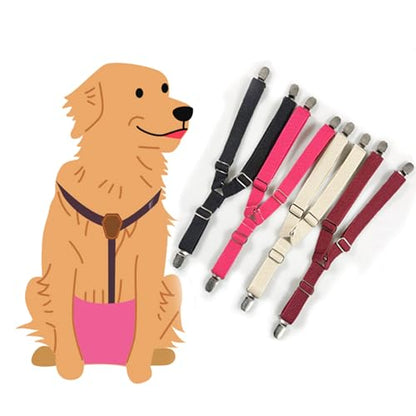 Pet Diaper Fasteners with Adjustable Length for Small to Large Pets Puppy Sanitary Pantie Anti-Slip Suspender Straps Dog Diaper Suspenders Pet Diaper Fasteners Dog Belly Suspenders - color: J, size: M