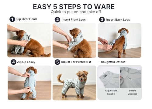 Dog Raincoat with Full Leg Coverage, Waterproof & Lightweight Rain Jacket for Medium Dogs, Keep Belly & Legs Dry, Harness Compatible, Reflective Safety, with Storage Bag (X-Large) - size: X-Large