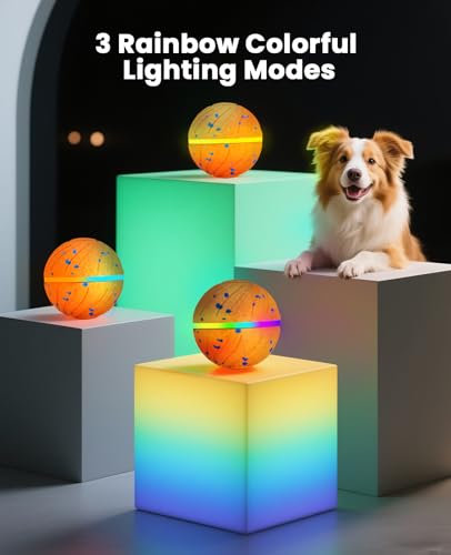 Xeuch Smart Interactive Dog Toy Balls, Automatic Moving Ball for Puppy, Medium and Large Dogs, ETPU Material, Motion Activated Rolling & Rotating Bouncy Toy for Dog Enrichment & Stimulation - color: Orange