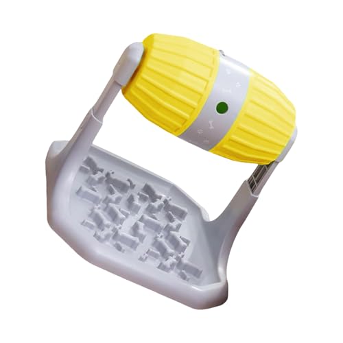 Rolling Treat Dispenser Dog Toy with Adjustable Food Opening Nonslip Base Interactive Feeding Game for Canine Enrichment Cognitive Training Dog Toy - color: Yellow