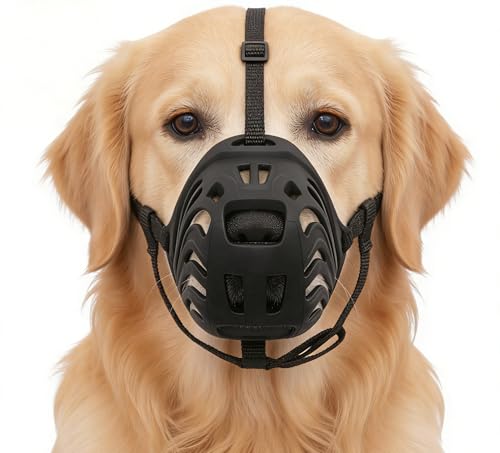Dog Muzzle for Large Dogs, Silicone Basket Dog Muzzle for Large and Medium Breeds,Prevent Eating Chewing and Barking for Trimming Training Grooming (XL-7) - size: XL-7