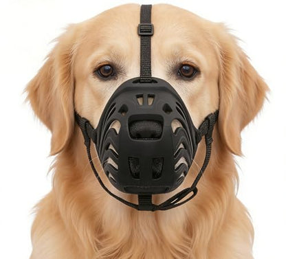 Dog Muzzle for Large Dogs, Silicone Basket Dog Muzzle for Large and Medium Breeds,Prevent Eating Chewing and Barking for Trimming Training Grooming (S-4) - size: S-4
