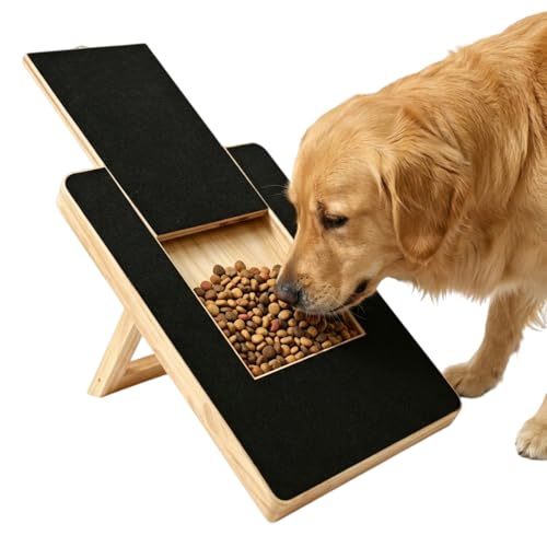 Dog Nail Scratch Board with Treat Stand, Solid Wood Dog Scratch Pad, Stress-Free Nail File Board Alternative to Clippers & Grinders for Small Medium Large Dogs - size: Bracket-1