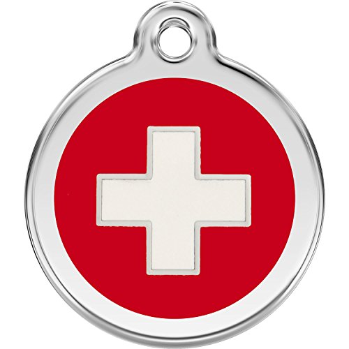 Red Dingo Personalized Swiss Cross Pet ID Dog Tag (Medium) - size: Medium