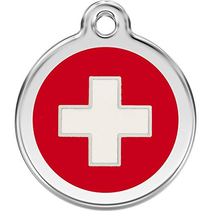 Red Dingo Personalized Swiss Cross Pet ID Dog Tag (Small) - size: Small