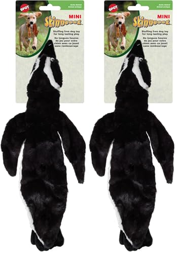 SPOT Skinneeez Stuffing Free Arctic Animal Dog Toy - with Squeaker in Head and Tail, Stuffingless Design is Great for Moderate Chewers, Tug Toy for Small Puppies & Dogs - 15in, Assorted Styles, 1 Toy - size: Small/15 Inch (Pack of 2)