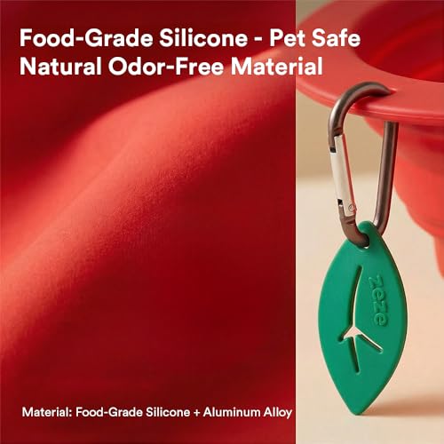 Collapsible Silicone Dog Bowl (Red) - color: Red