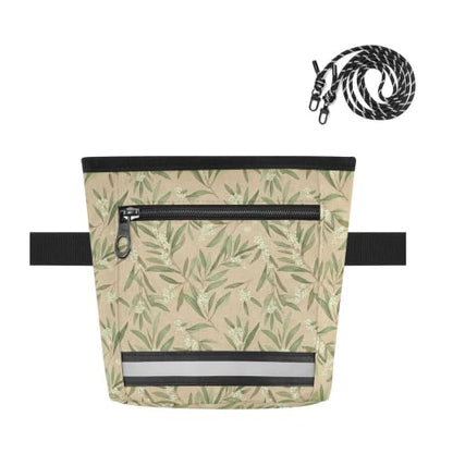 Leaves Water-Resistant Dog Treat Pouch, 3 Ways to Wear Treat Bag with Magnetic Closure & Reflective Strip, Hands-Free for Pet Training, Walking