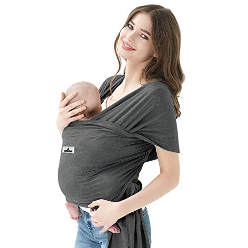 Baby Wraps Carrier, Jeroray Baby Carrier,Hands Free Infant Carrier, Lightweight,Breathable,Softness,Heather Grey - color: Heather Grey