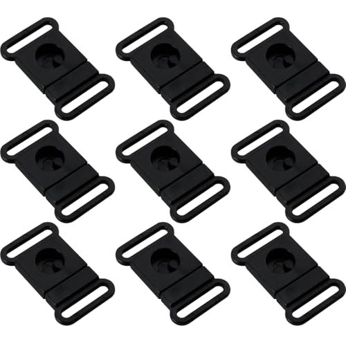 ZCZQC 50PCS Webbing Black Plastic Detachable Buckle Cat Dog Collar Safety Harness Separation Clip Parts Inner Diameter Size 15mm/0.59in One Press Release Design For ID Tag Lanyard Accessories