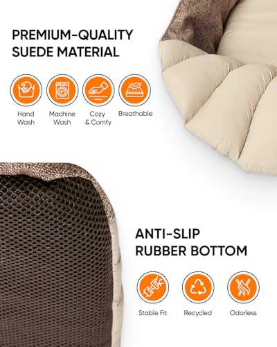 Owleys Dog Travel Bag | Cat Carrier | Small Pet Taxi | Lightweight Soft-Sided Tote, Car-Seat Compatible, Washable, 6–20 lb | Vegan Materials | Brown