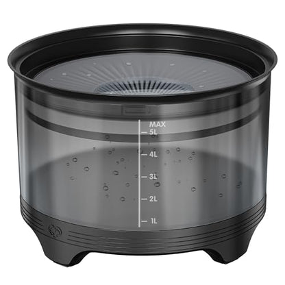 UPSKY 5.5L Dog Water Bowl,186oz Large Capacity No Spill Water Bowl for Dogs, Splash Proof Slow Water Feeder with Heightened Base, Anti-Slip Slow Drinking Pet Water Bowl for Messy Drinkers, B-Black - color: B-Black