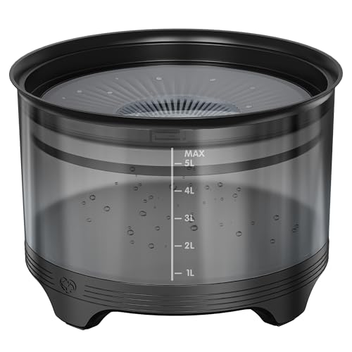 UPSKY 5.5L Dog Water Bowl,186oz Large Capacity No Spill Water Bowl for Dogs, Splash Proof Slow Water Feeder with Heightened Base, Anti-Slip Slow Drinking Pet Water Bowl for Messy Drinkers, B-Black - color: B-Black