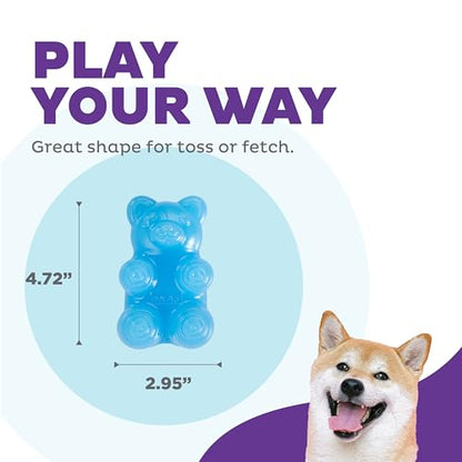 Outward Hound Gummiez Bear Dog Toy & Treat Stuffer, 4.7″ x 3″ Blue Raspberry-Scent Interactive Chew for Dogs, Promote Healthy Teeth, Gums & Mental Enrichment, Reduce Boredom & Support Dental Health - color: Bear