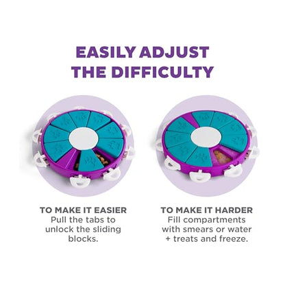 Outward Hound by Nina Ottosson Dog Twister – Interactive Treat Puzzle Enrichment Toy, Level 3 Advanced - color: Dog Twister (Purple, Blue)