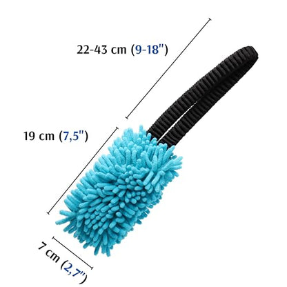 Dingo Dog Tug Toy with Bungee Handle, Microfiber, Blue - color: Blue