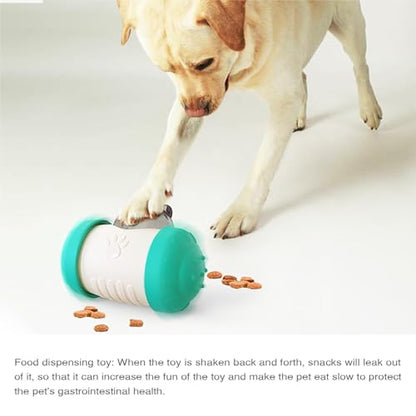 KAYNO Pet, cat and Dog Treat Dispenser Toys, pet Puzzle Food Funnel Toys, Food Grade Material, Non-Tipping, Clear Food Storage bin and Wheel Sliding Design. (Yellow) - color: Yellow