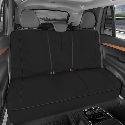 Motor Trend SpillGuard Waterproof Rear Split Bench Seat Covers for Trucks Rear Seat Cover Only - Black Car Seat Covers, Back Seat Covers Only - Durable Neoprene Spill Resistant for Kids & Dogs - color: Back Seat - Black, size: Back Seat Cover
