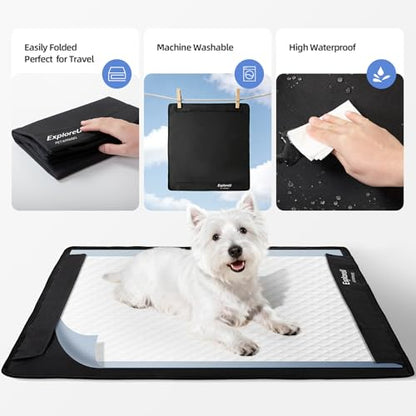 Pee Pad Holder,Folded Non-Slip for Potty Tray with Magnetic Lock,M:24"x28" | Magnetic closure,water-absorbent,easy to clean,easy to carry and fold - size: L: 24" x 28"