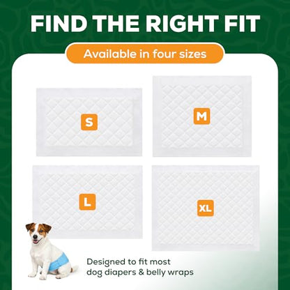 Inspire Pet Dog Diaper Liners Booster Pads for Male and Female Dogs | for Male Dog Diapers Female Dog Diapers 100ct | Disposable Diaper Inserts (Large)