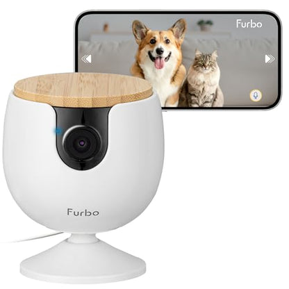 Furbo Mini Pet Camera: Basic See & Talk Features, No AI Alerts, No Subscription Required, Pet Security Cam w/Barking/Meowing Alerts, Rotating View, 2-Way Audio, Smart Home Monitoring - style: Mini Camera
