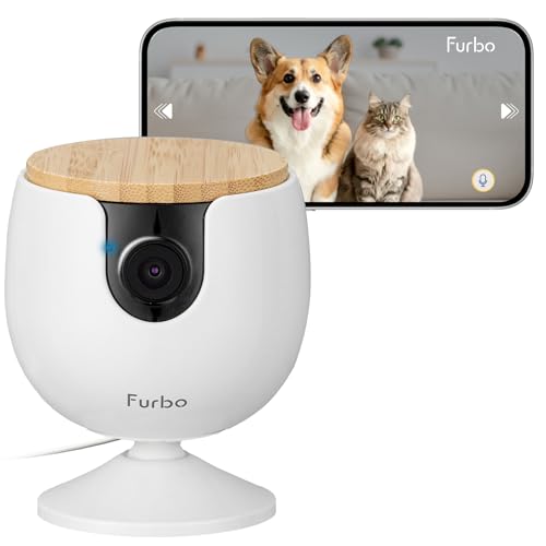 Furbo Mini Pet Camera: Basic See & Talk Features, No AI Alerts, No Subscription Required, Pet Security Cam w/Barking/Meowing Alerts, Rotating View, 2-Way Audio, Smart Home Monitoring - style: Mini Camera