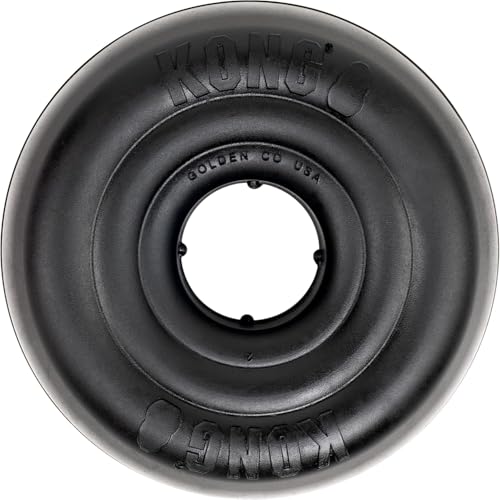 KONG Extreme Donut Dog Toy – Toughest Durable Natural Rubber Chew Toy for Power Chewers – Safe on Teeth & Gums, Fun Bounce & Roll for Indoor and Outdoor Play (Large/X-Large) - size: (Large/X-Large)