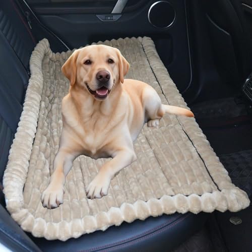 Dog Car Seat Waterproof Bed Cover Non-Slip Car Back Seat Soft and Comfortabl Pet Bed Mat Car Blanket for Travel Backseat Extender Seat Covers Dog Bed for Cars Trucks and SUVs (Brown Cover 23.6” x 51”) - color: Waterproof Brown Cover