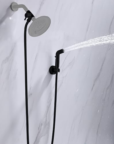 G-Promise Dog Shower Sprayer Attachment for Fast and Clean Pet Showering, Multifunctional Shower, Metal Diverter, 78 Inch Extra Long Hose, No Drill Hook, Dog Washing-Bathroom (Matte Black) - color: Matte Black, size: 78 Inch Hose