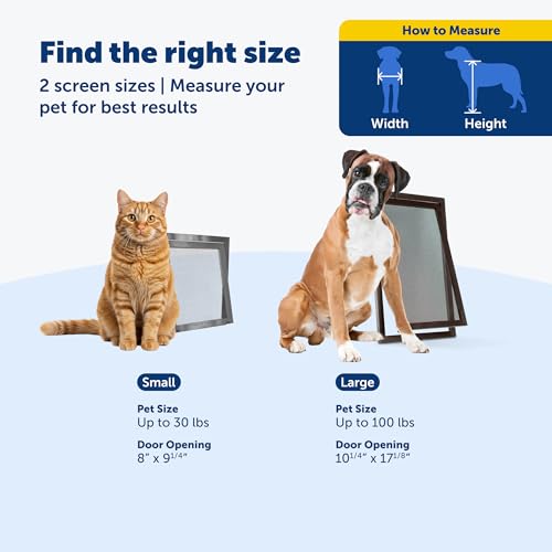 PetSafe Dog Door for Screen Door Size Large for Dogs and Cats up to 100 lb Use in Screen Doors Window Screens and Porch Screens - size: Large (Pack of 1)