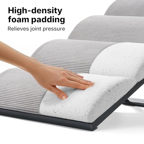 Veehoo Dog Ramp for Bed Couch Height Adjustable from 12" to 20", Foldable Stairs for Dogs to Get on Bed 17" Extra Wide, Portable Pet Doggie Steps Indoor with Non Slip Pad, Support up to 150 lbs - size: 35"L x 17"W x 20"H