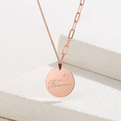 TSJ Stamping Blanks Round Metal Charms 10 PCS, Stainless Steel Blank Stamping Tags with Hole, 1 Inch (25mm) Rose Gold Punched Circle Disc