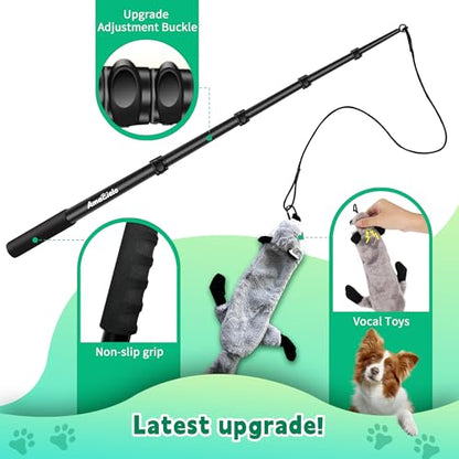 Flirt Pole for Dogs, Interactive Toys Tug-of-war for Dogs, Five-Section Retractable Adjustable Length,for Outdoor Exercise & Training for Small Medium Large Dog - size: 4 switch-59.1Inch