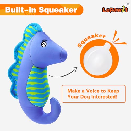 Squeaky Dog Toys, Floating Dog Toys for Indoor or Outward Play, Interactive Dog Gifts for Small and Medium Dogs – Seahorse - style: D-Seahorse