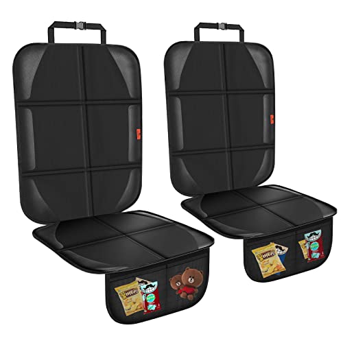 XHYANG Car Seat Protector,Auto Car Seat Protectors Baby Carseat Waterproof & Durable 600D Fabric for Child Baby Car Seat Mat Vehicle Pet Cover 2 Storage Pockets (2 Pack) - color: 2 Pack