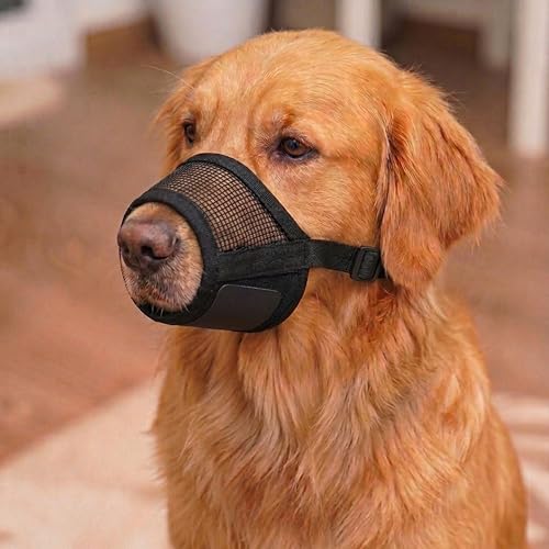 Dog Muzzle Medium Sized Dogs - Adjustable Velcro with Soft Air Mesh Muzzle for Medium Sized Dog | Mussle to Stop Biting Barking and Chewing | Allows Panting and Drinking - size: Medium ( 5.5” - 7.8” )
