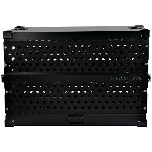 K9 Kennel Boss Aluminum Collapsible Dog Crate, Heavy Duty Folding Kennel - Medium-Long (Black) - color: Black, size: 40.6"L x 25.2"W x 28.9"H