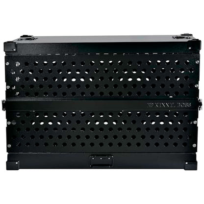 K9 Kennel Boss Aluminum Collapsible Dog Crate, Heavy Duty Folding Kennel - Medium-Long (Black) - color: Black, size: 40.6"L x 25.2"W x 28.9"H