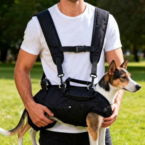 OUNONA Pet Carrier Backpack with Four-Leg Out Design, Breathable Mesh Small and Medium Dog Backpack for Hiking, Traveling, and Outdoor Walks, Portable Dog Sling Carrier M