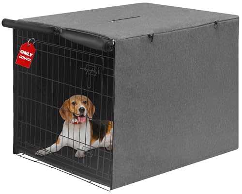 Deblue Indoor Grey Dog Crate Cover, Privacy Polyester Pet Kennel Covers Universal Fits for 1 2 Doors Wire Cage (Grey) - color: Grey, size: 24.0"L x 18.0"W x 20.0"H