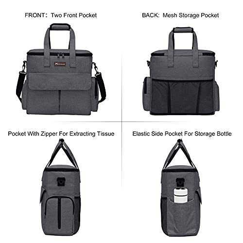 Modoker Airline Approved Pet Travel Bag, Weekend Dog Travel Set for Dog and Cat, Airline Approved Tote Organizer with Multi-Function Pockets 2 Food Storage Containers, 2 Collapsible Bowls (Dark Gray) - color: Dark Gray